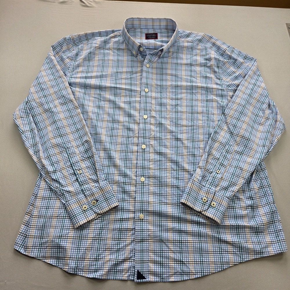 UNTUCKit 3XL Multicolor Gingham Check Long Sleeve Button Down Shirt Men Nylon